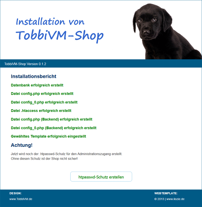 Bericht der Installation von TobbiVM